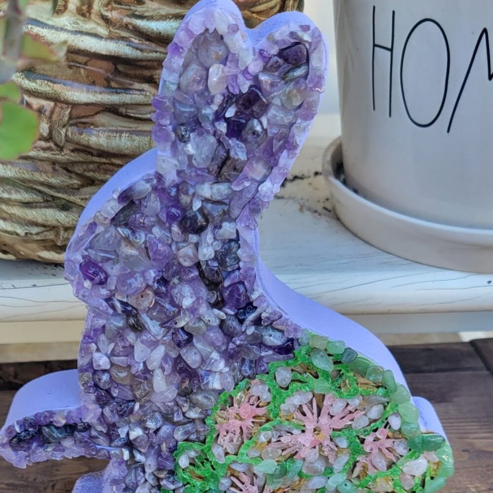 Crystal & Wood Bunny decoration NEW
